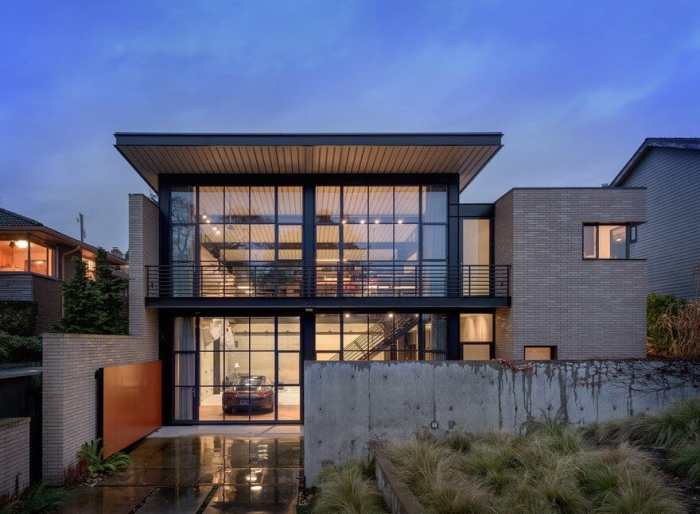 Industrial house contemporary steel architecture interior features raw landscape expressive architect