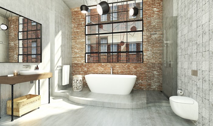 Design industrial bathroom interior behance