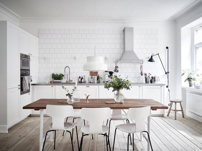 Kitchen scandinavian design inspiration kitchens white wooden floor brick